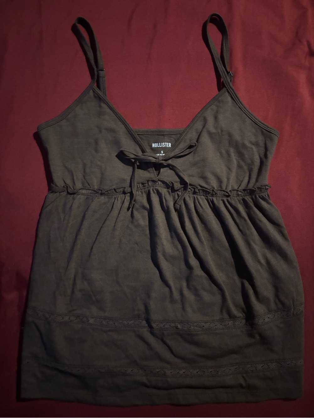 Hollister brown babydoll tanktop
